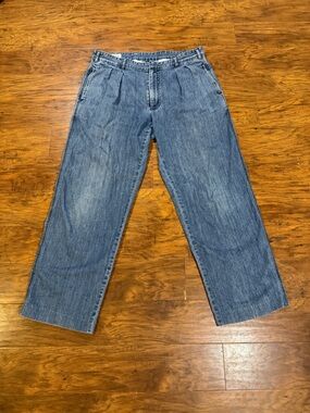 Orvis Pleated Classic Men’s Blue Denim Jeans 34x30